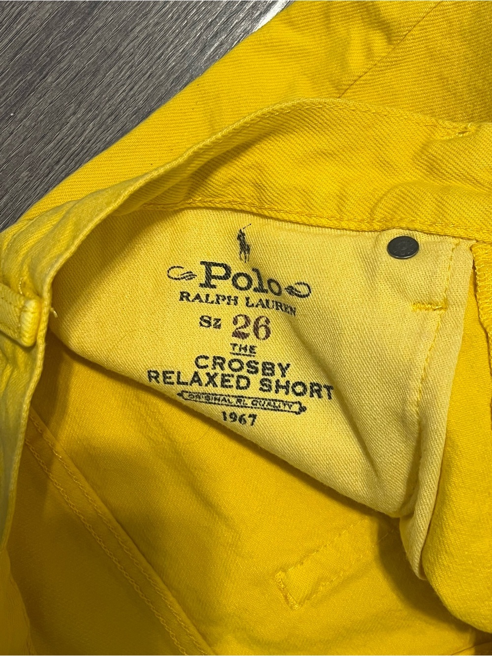 Polo Ralph Lauren Womens Size 26 The Crosby Relaxed Denim Cut Off Yellow Shorts - Picture 10 of 12